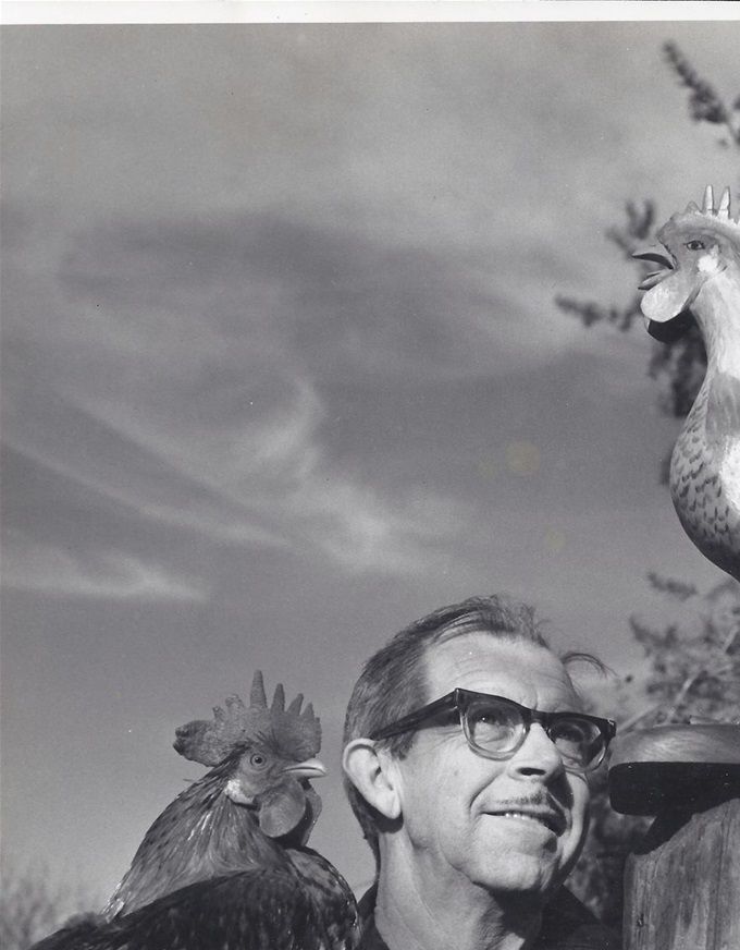 Daddy with 2 Roosters!